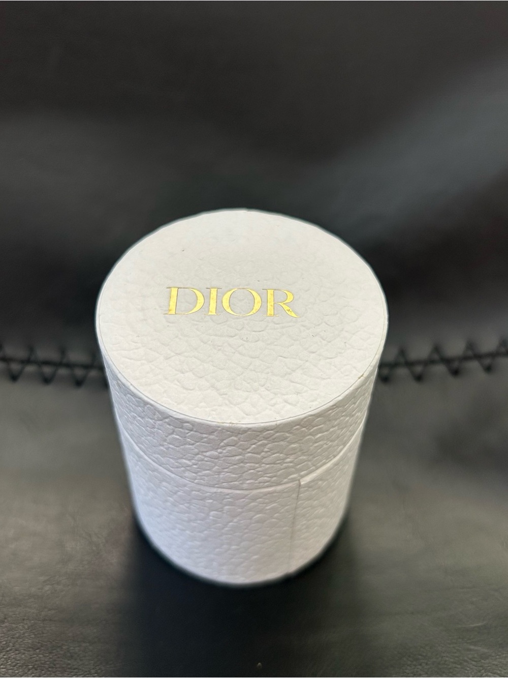 Authentic Dior Mitzah Scarf Cylinder Box – White & Gold